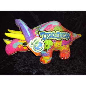NWT Wild Republic Graffiti Dino Triceratops‎ Dinosaur Stuffed Plush Animal Toy
